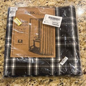 Park Designs Black and White Plaid Shower Curtain